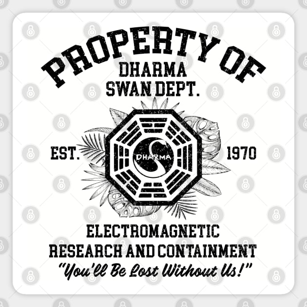 Property of Dharma Swan Department Magnet by Alema Art